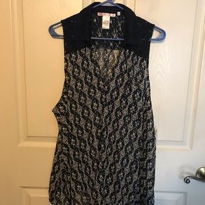 Women Tank sleeveless size 3X Navy/ White